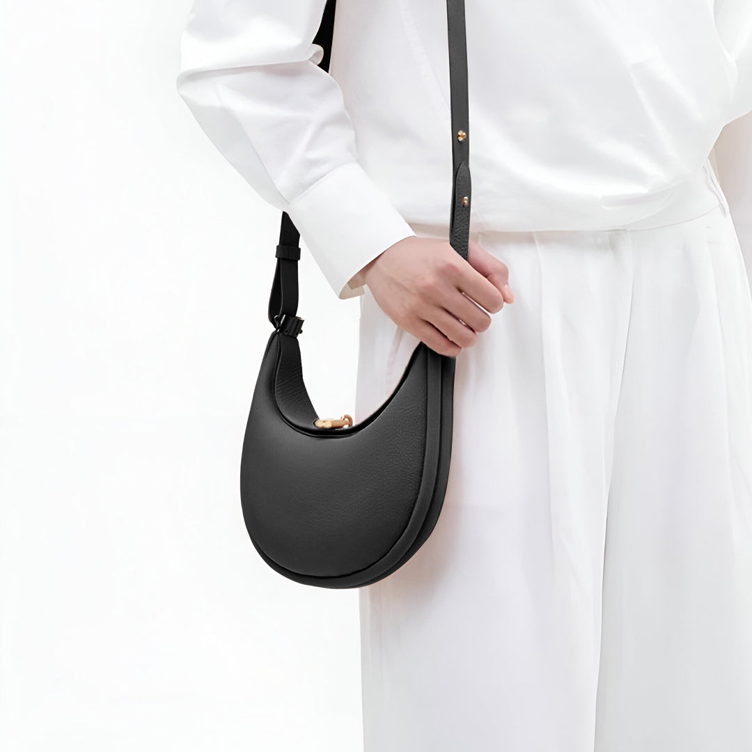 Leder Damenhandtasche Klein Drehverschluss Echtleder