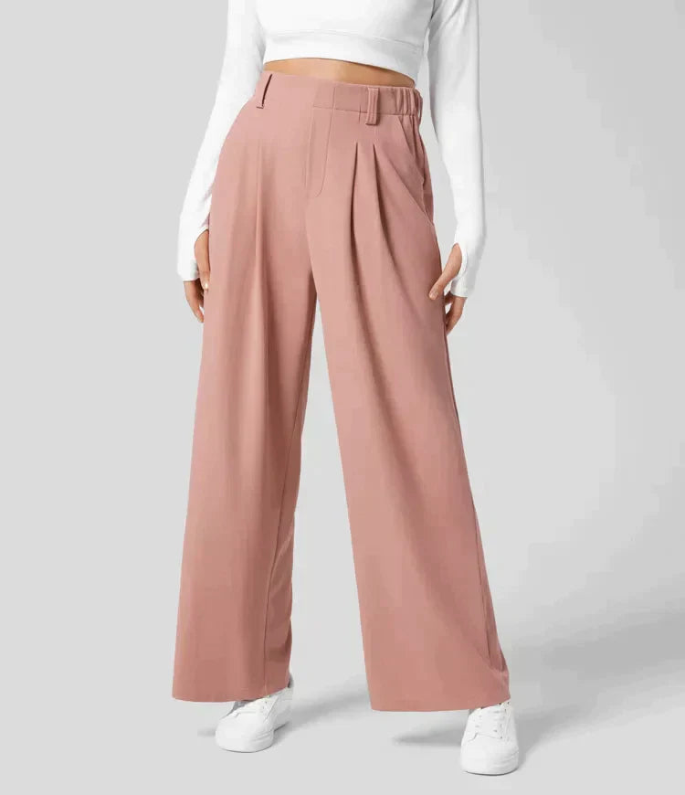 Faye Hose beige mit elastischem Bund und eleganter Passform

