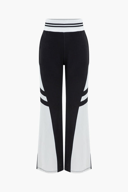 Sportliches Zweiteiler Set Cropped Jacke und weite Hose