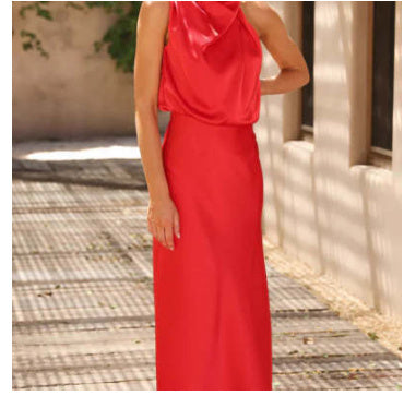Elegantes Damenkleid Leichter Stoff Sommerkleid Modern