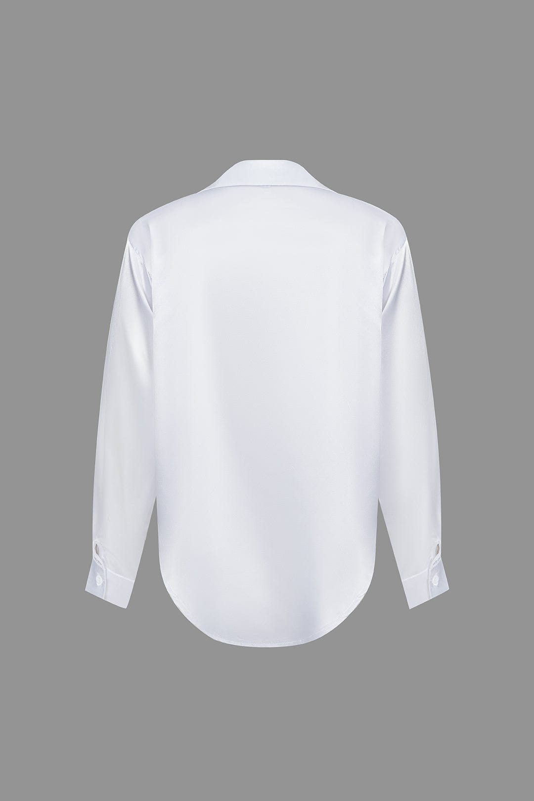 Elegante Bluse Langarm Seiden-Satin Damenbluse