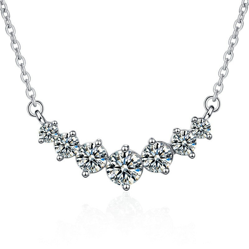 Sterling Silber Halskette mit Moissanit Schmuck