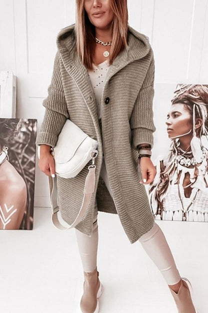 Strickjacke mit Kapuze Weich Warm Locker