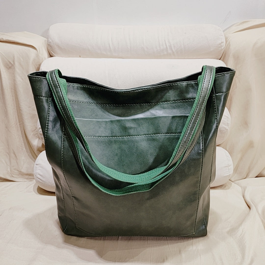 Vegan Leather Wine Bottle Tote Bag with Shoulder Strap and Pocket