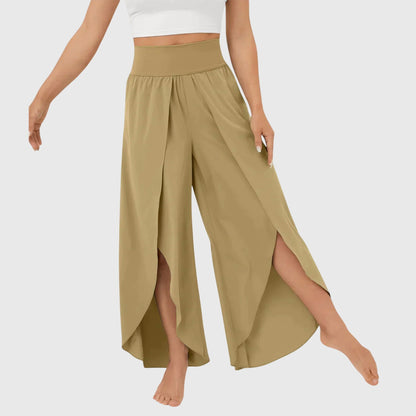 Damenhose Weit Boho Stil mit Schlitz