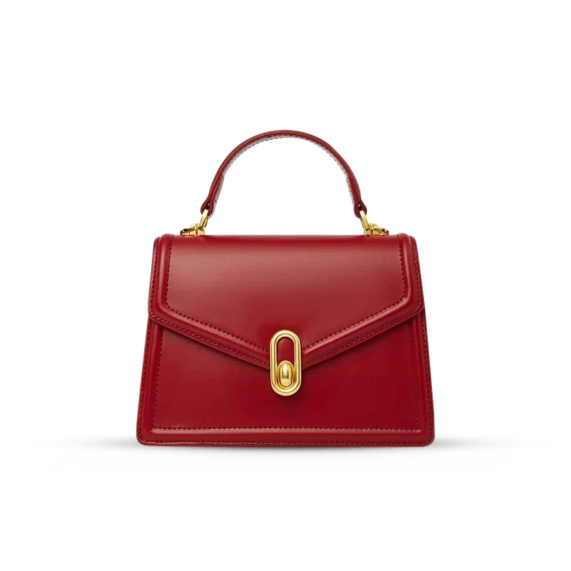 Elegante Damenhandtasche mit Top-Handle und Gold-Verschluss