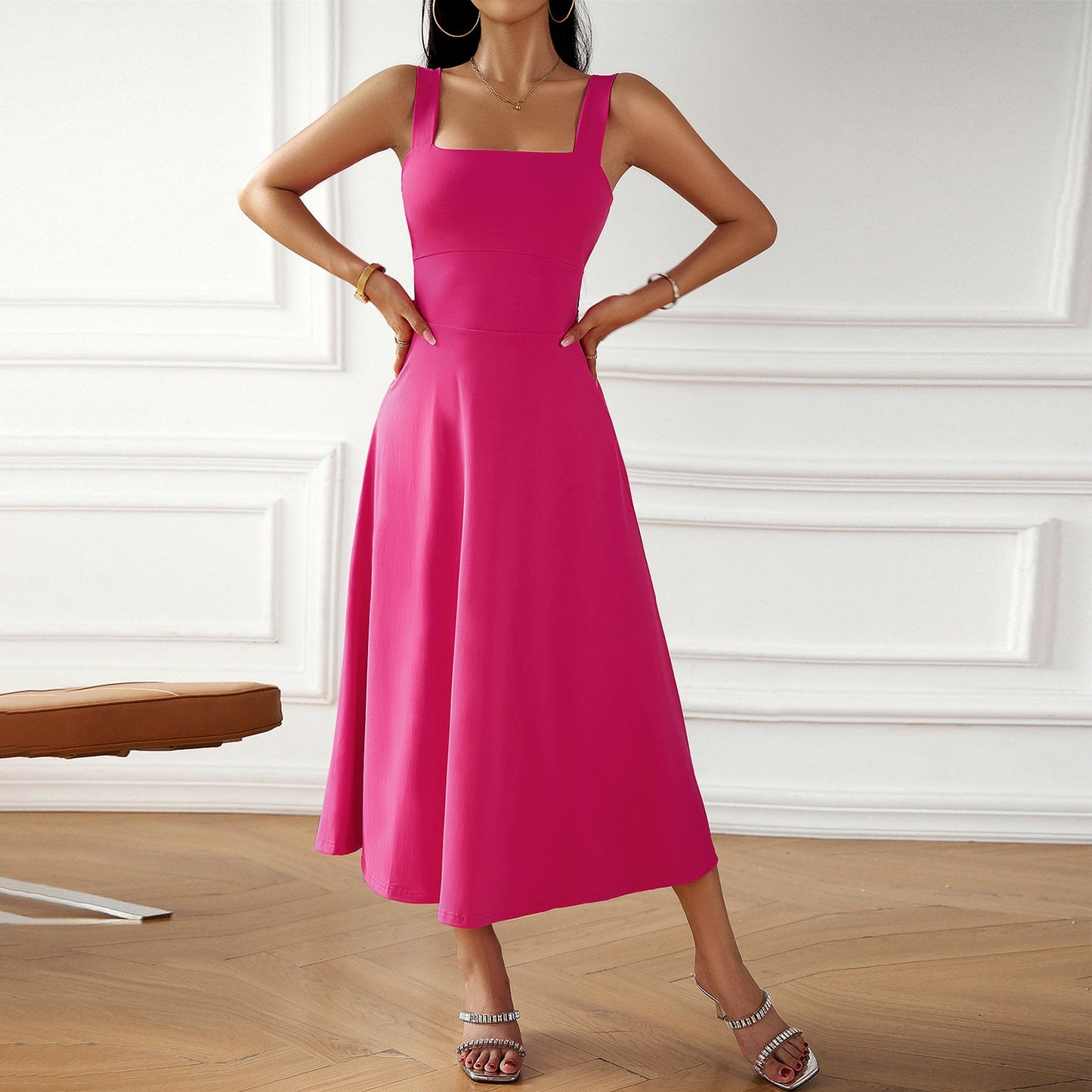 Elegantes Damenkleid Ärmellos Sommerkleid Modern