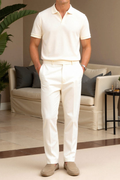 Herren Poloshirt Beige Elegantes Zeitloses Design