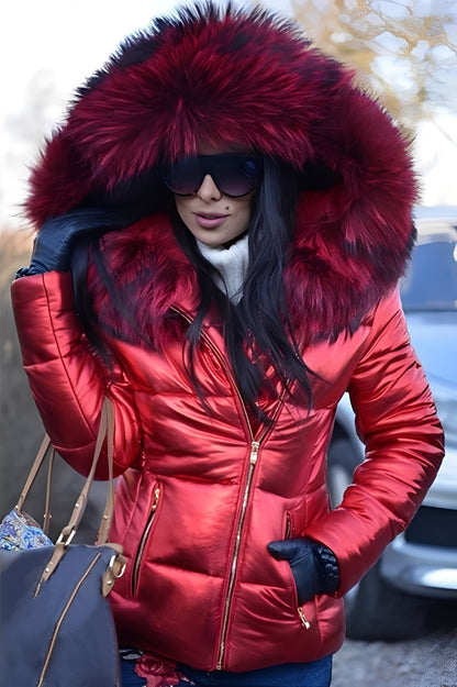 Damen Daunenjacke Warm Elegante Winterjacke