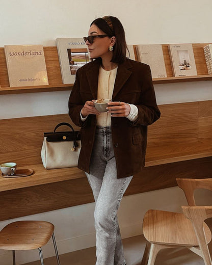 Lederblazer Damen Wildleder Elegant