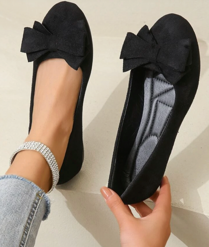 Ballerinas mit Schleife Damen Schuhe Bequem Elegant