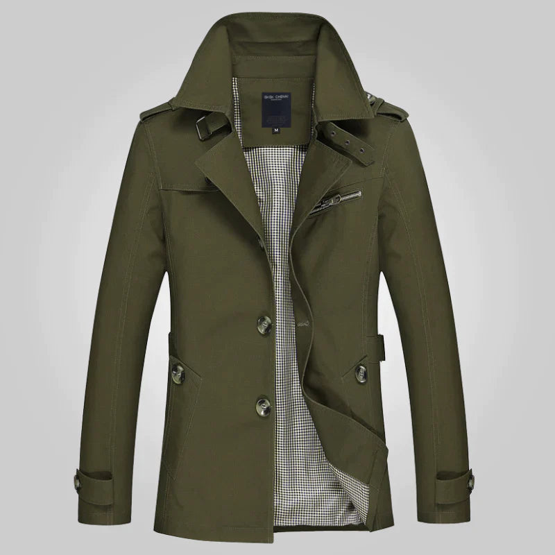 Eleganter Herren Trenchcoat Modern Schwarz