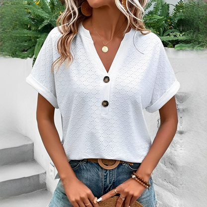 Elegante Damenbluse Modern mit V-Ausschnitt