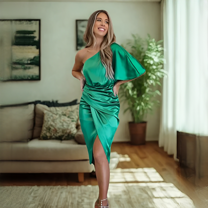 Asymmetrisches Damenkleid Schick Elegantes Abendkleid