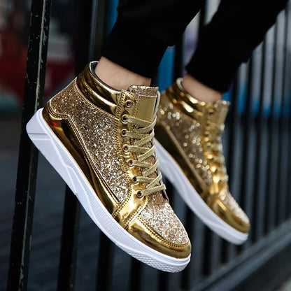 Herren Basket Schuhe Glänzend Metallic Effekt