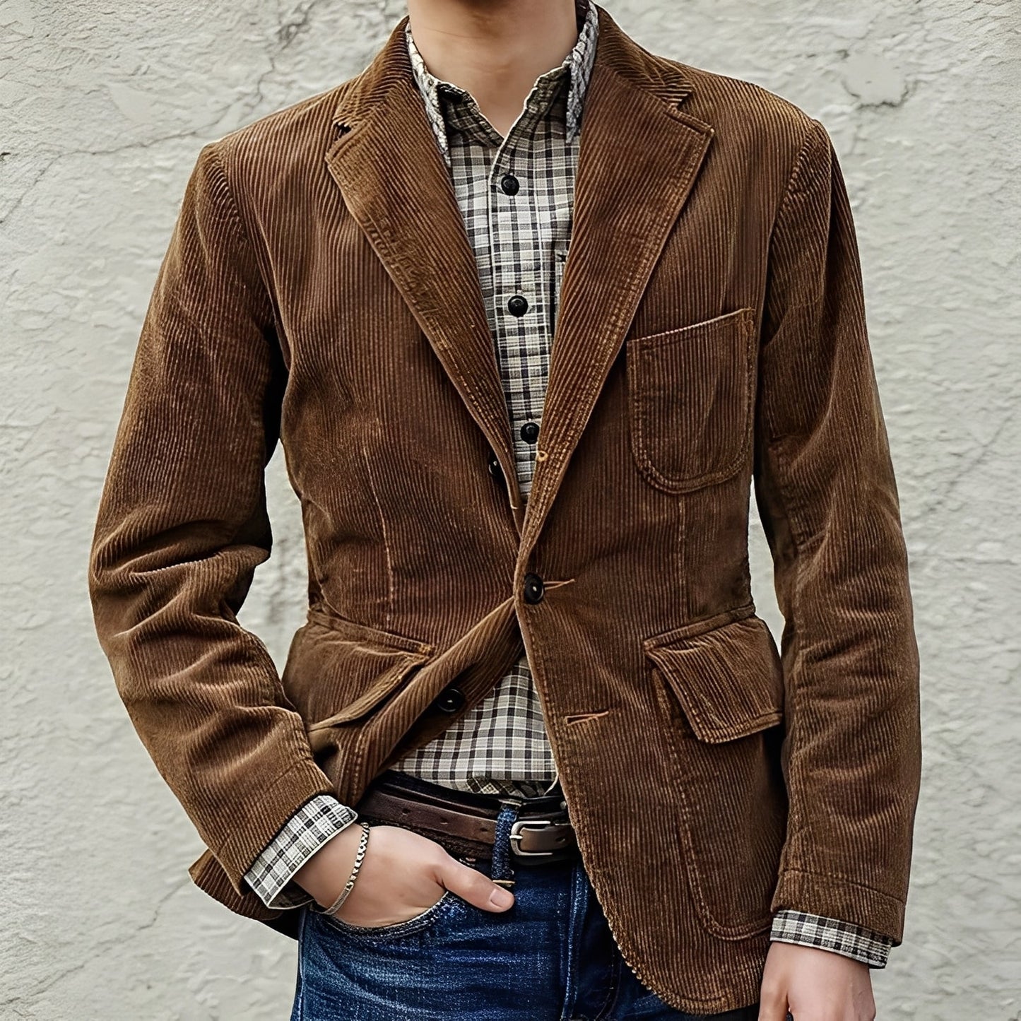 Herren Wolljacke Mit Taschen Warm Bequem - BerlinGlamour