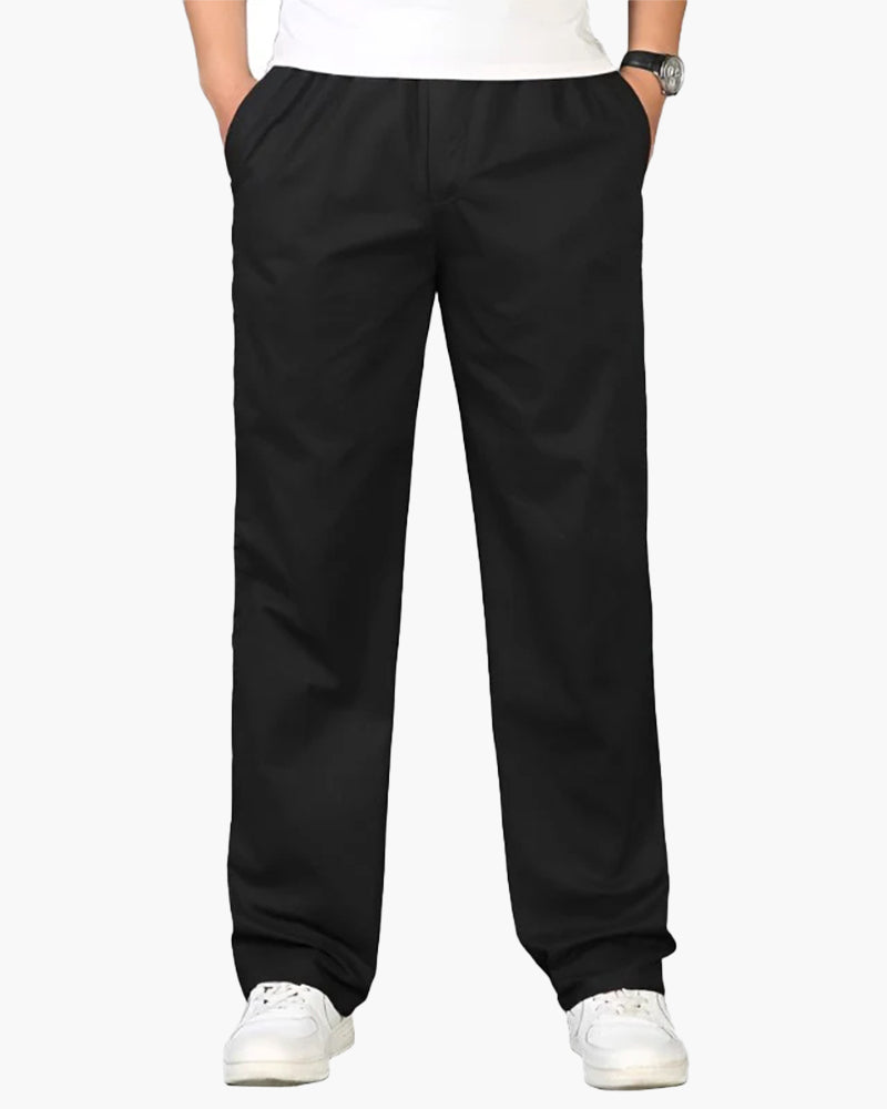 Bequeme Herrenhose Gerader Schnitt Baumwolle Elastikbund