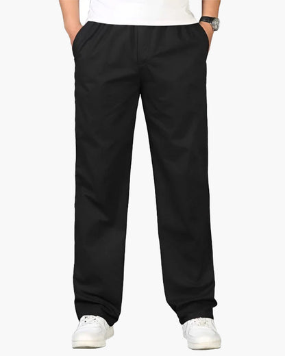Bequeme Herrenhose Gerader Schnitt Baumwolle Elastikbund
