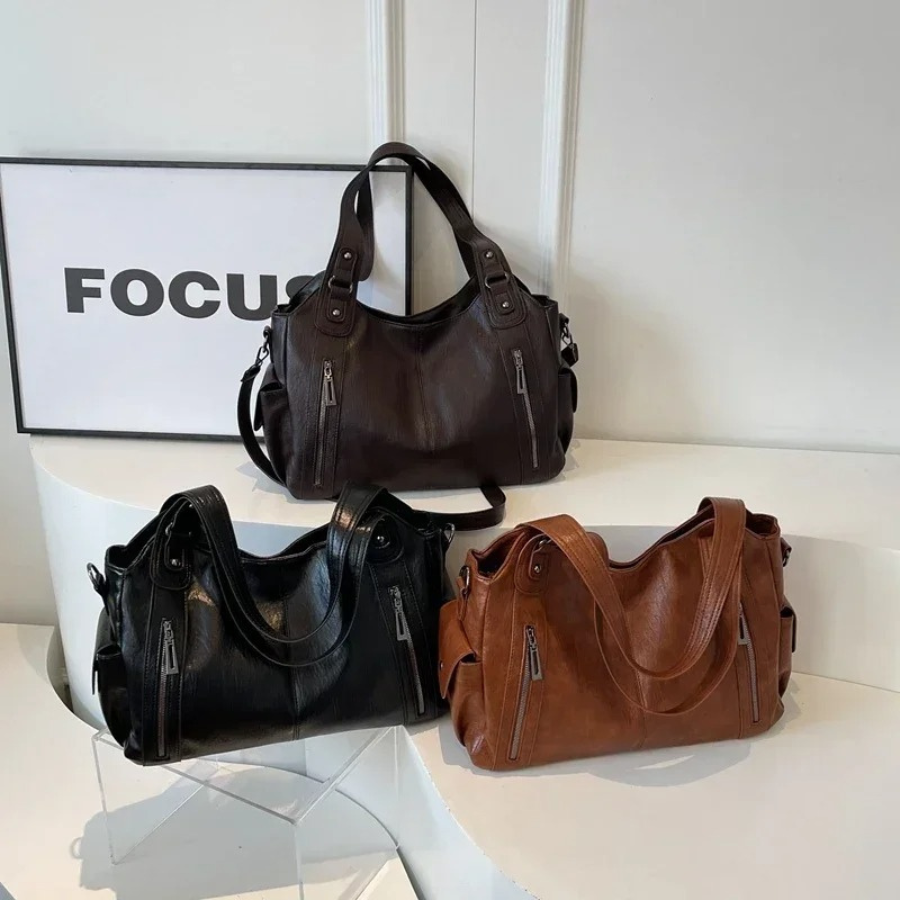 Vegane Schultertasche mit Crossbody-Option Stilvoll Braun