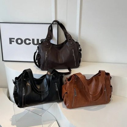 Vegane Schultertasche mit Crossbody-Option Stilvoll Braun