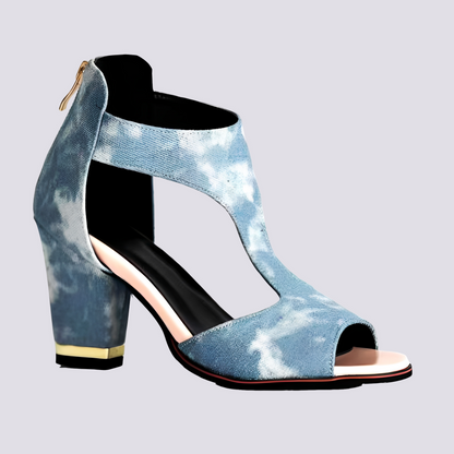 Damen Sandaletten Elegante Reißverschluss Schuhe