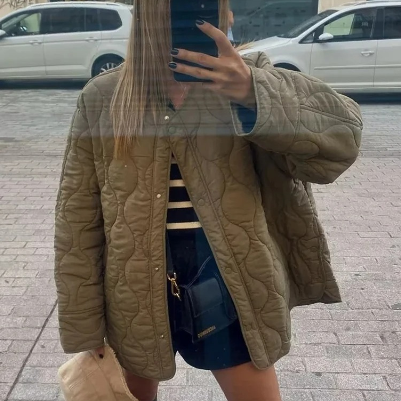 Gepolstertes Herrenjacket Rundhals Knöpfe Warm Winter - BerlinGlamour
