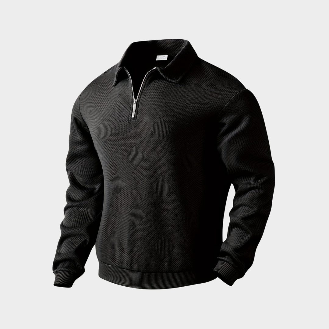 Herren Pullover Halb-Reißverschluss Freizeitshirt Bequem - BerlinGlamour