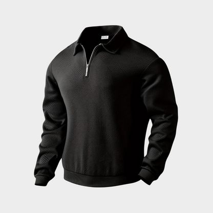 Herren Pullover Halb-Reißverschluss Freizeitshirt Bequem - BerlinGlamour