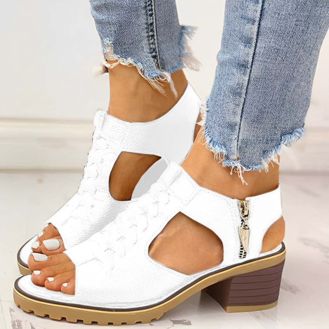Damen Sandaletten Peep-Toe Hochhackig Elegant