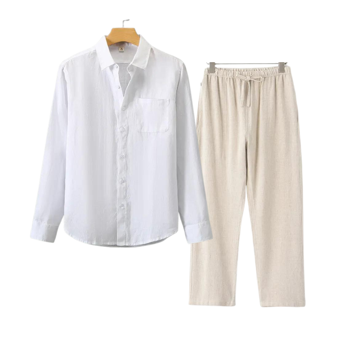 Herren Leinenanzug Klassisch Eleganter Stil