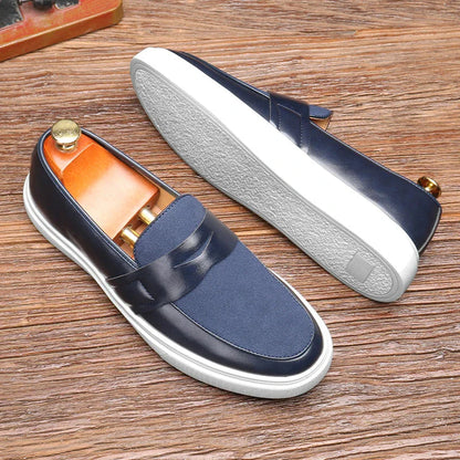 Herren Lederschuhe Casual Slip-on Schwarz Elegante Schuhe