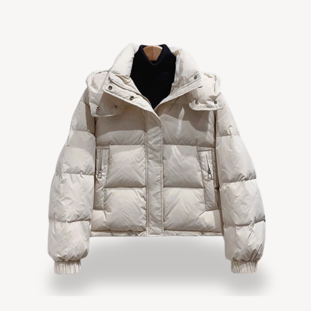 Übergroße Damen Pufferjacke Warm mit Hochem Kragen