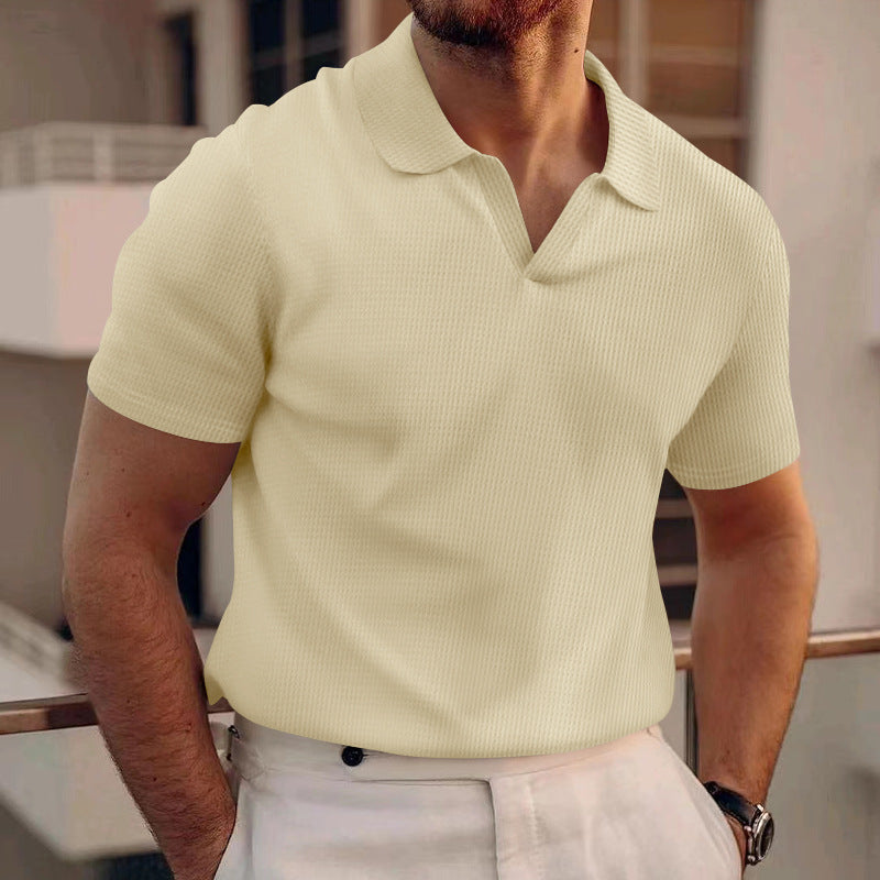 Herren Poloshirt Waffeloptik Lässig Modern - BerlinGlamour