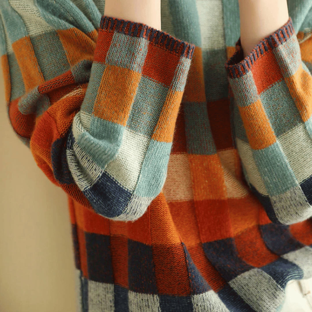 Weicher Cashmere Sweater Patchwork Turtleneck Warm
