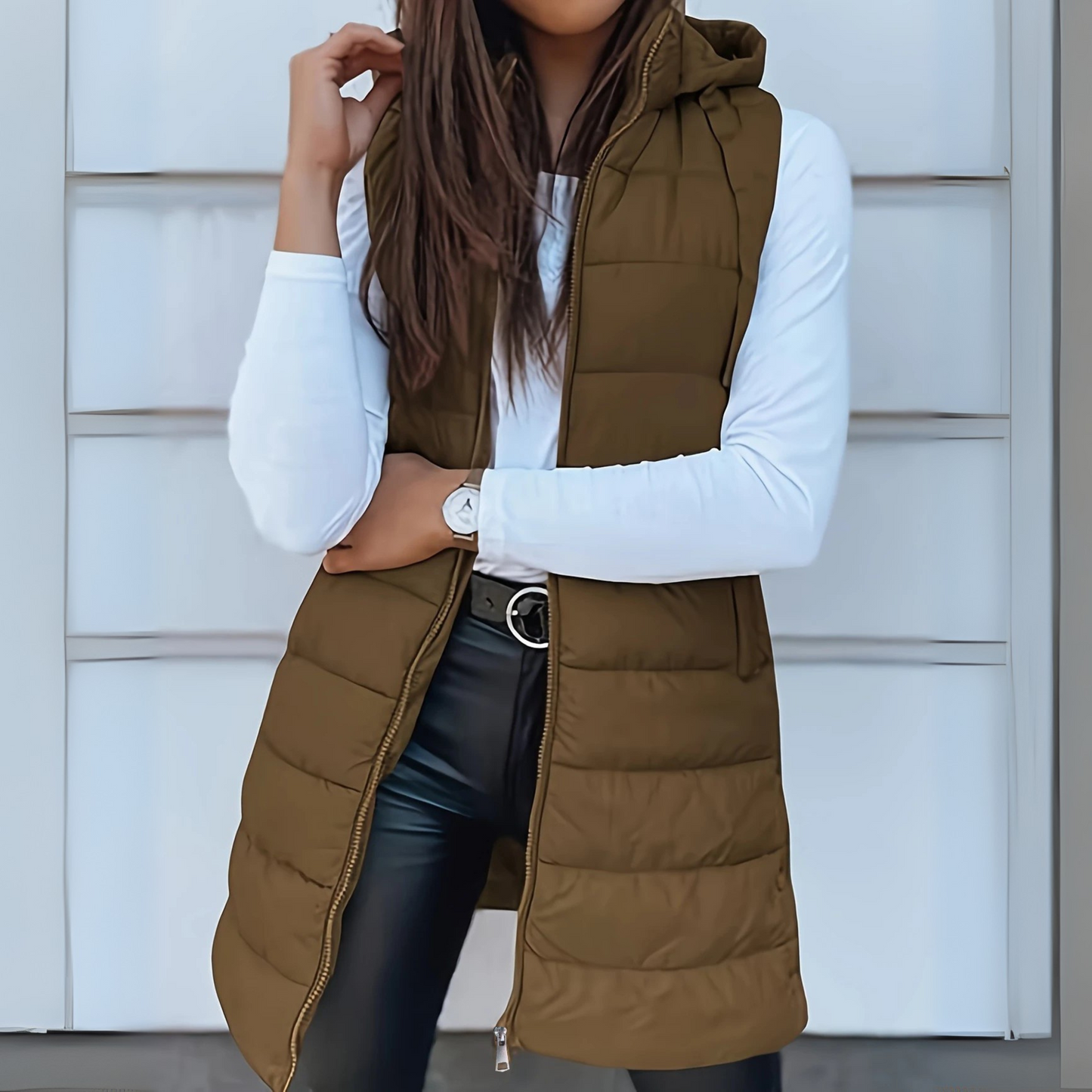 Lange Daunenweste Damen Warm Elegant