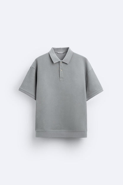 Kurzärmliges Poloshirt Weiß Bequem Minimalistisch