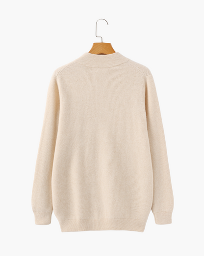 Herren Strickjacke Kaschmir Rippenstrick Modern
