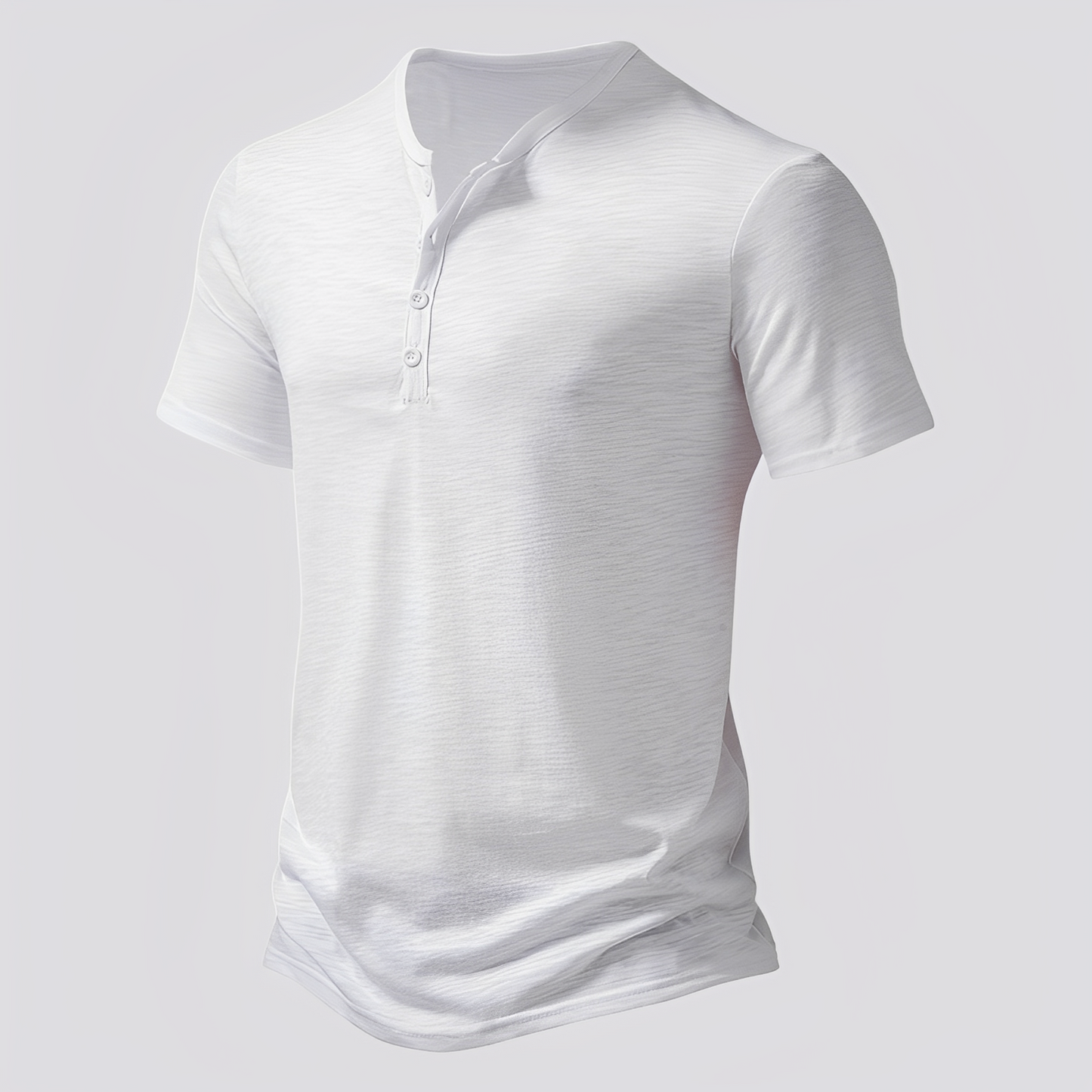 Herren T-Shirt Lässig mit Knöpfen Modern