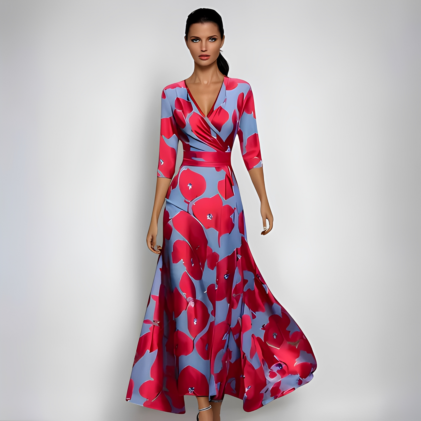 Damenkleid Blumenmuster Sommerkleid Elegant