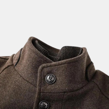 Herren Wollmantel Stehkragen Warm Winter