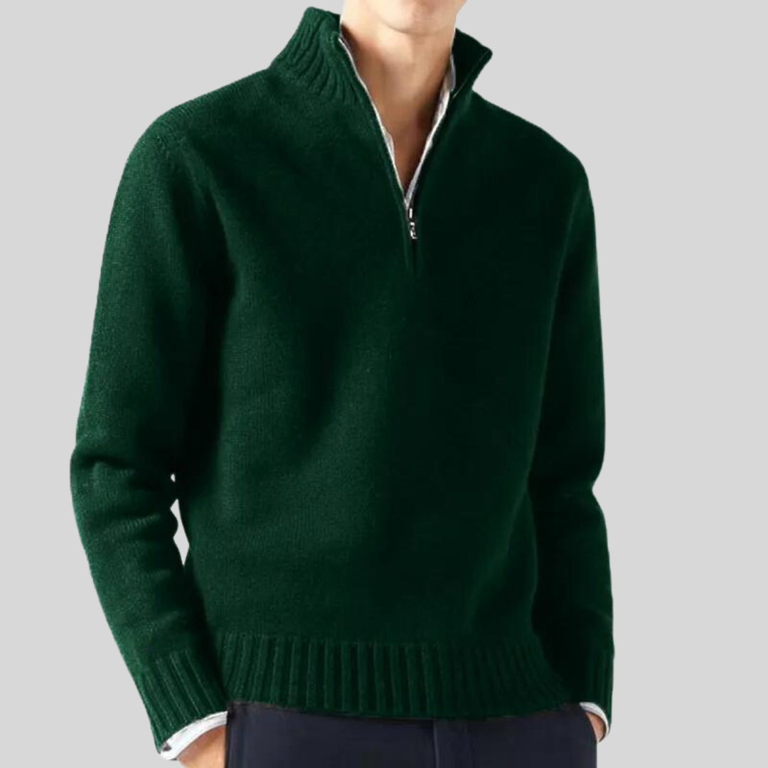 Luxuriöser Pullover Halb-Reißverschluss Warm