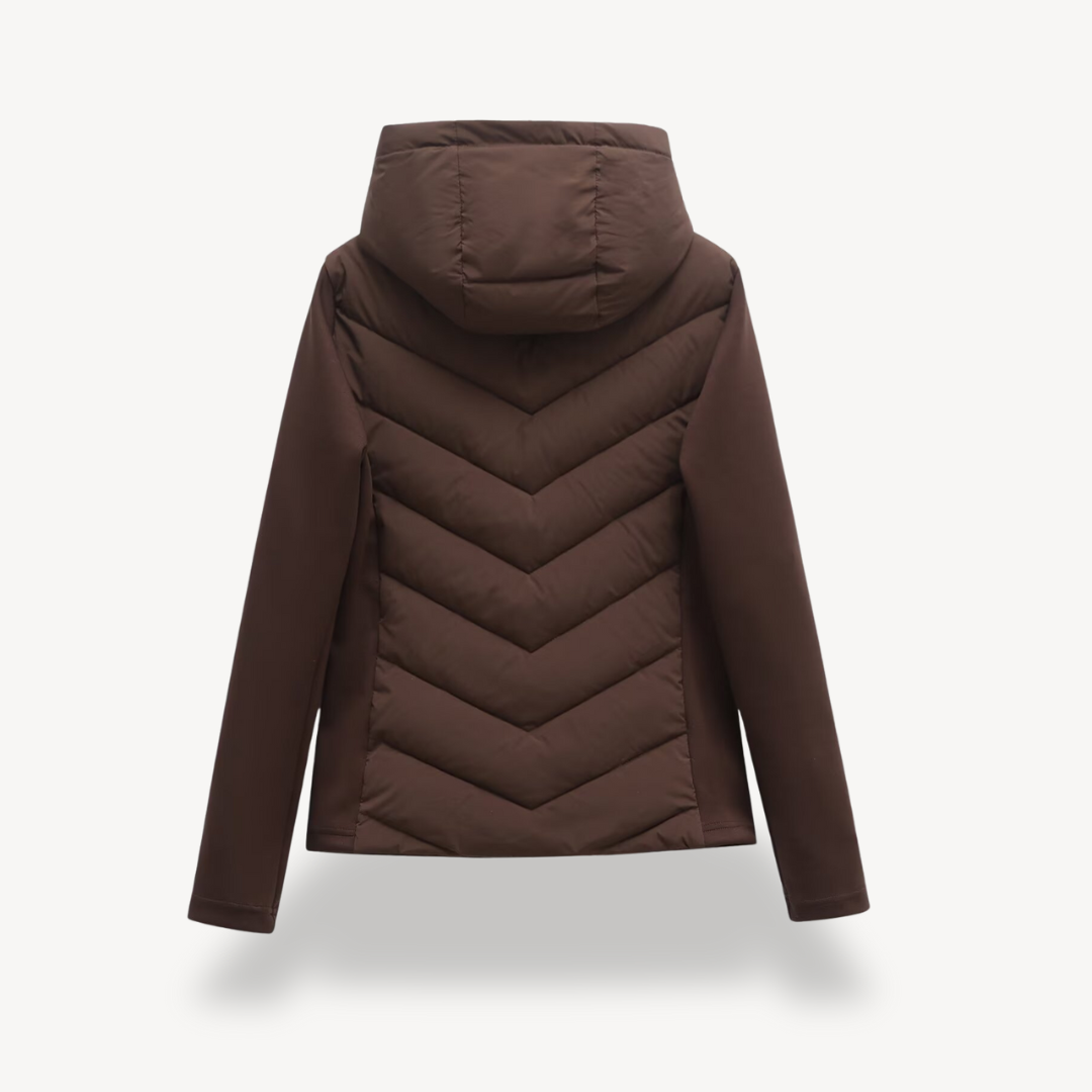 Damen Steppjacke Chevron Muster Modern - BerlinGlamour