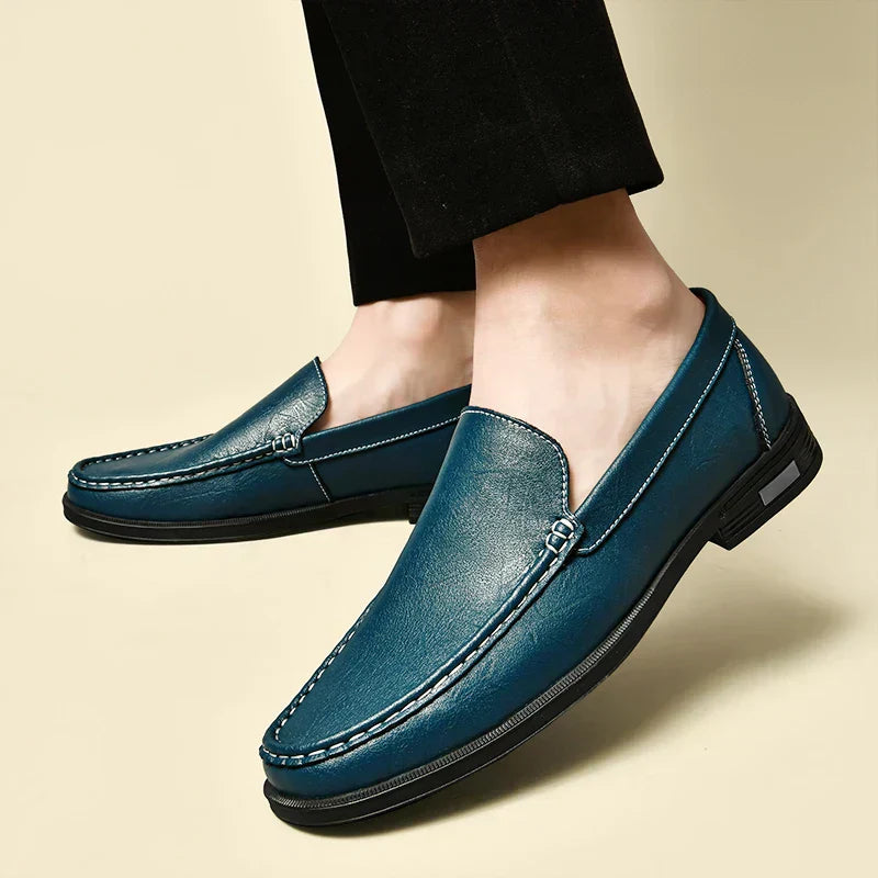 Herren Loafer Schuhe Elegant Lederschuhe Schwarz