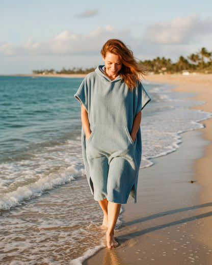 Damen Strandkleid Sommer Poncho Leicht
