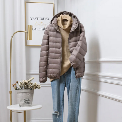 Damen Winterjacke Warm Kapuze Reißverschluss