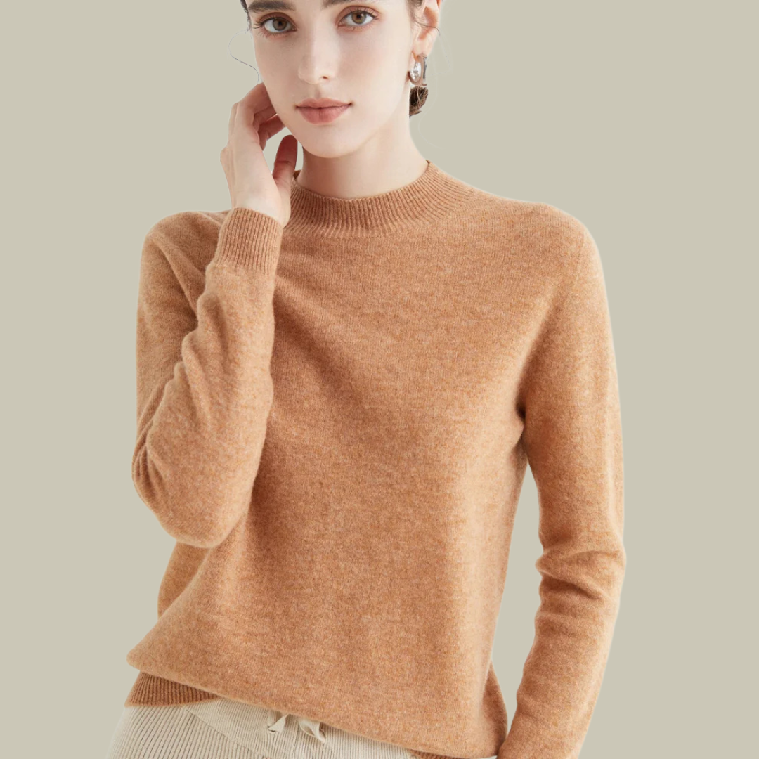 Damen Rollkragenpullover Merinowolle Warm Winter