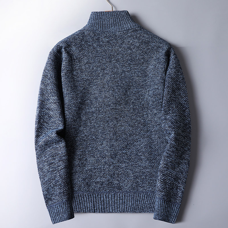 Herren Strickpullover Reißverschluss Warm Bequem