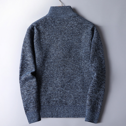 Herren Strickpullover Reißverschluss Warm Bequem