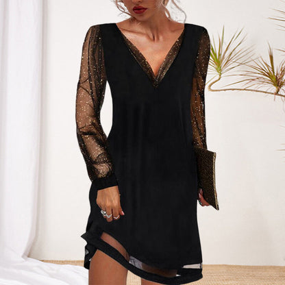 Langarm Maxikleid Damen Sommerkleid