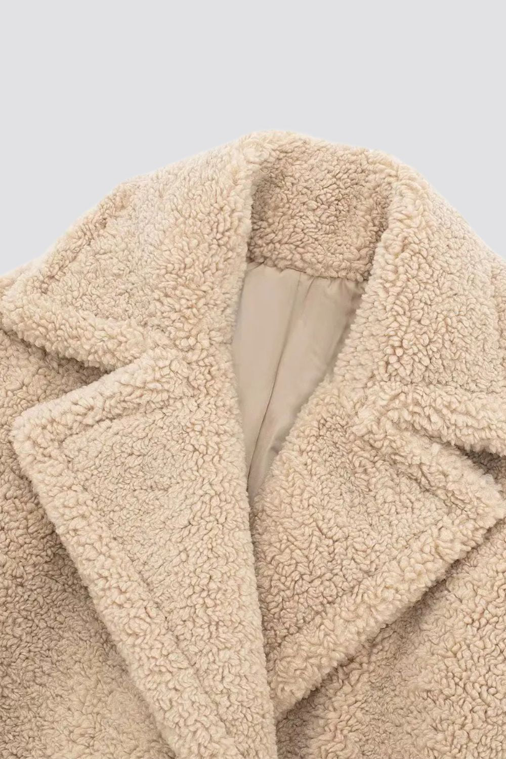 Langer Faux-Fur Mantel Damen Luxus Teddy Coat Winter